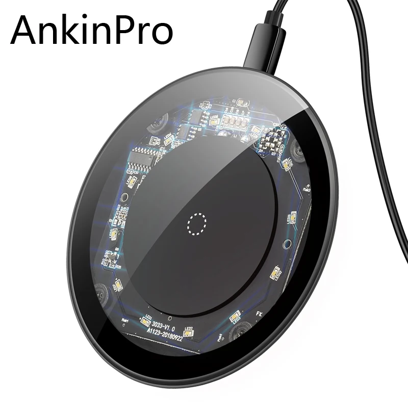 AnkinPro прозрачная Беспроводная зарядная панель с светодиодный подсветкой 5 Вт