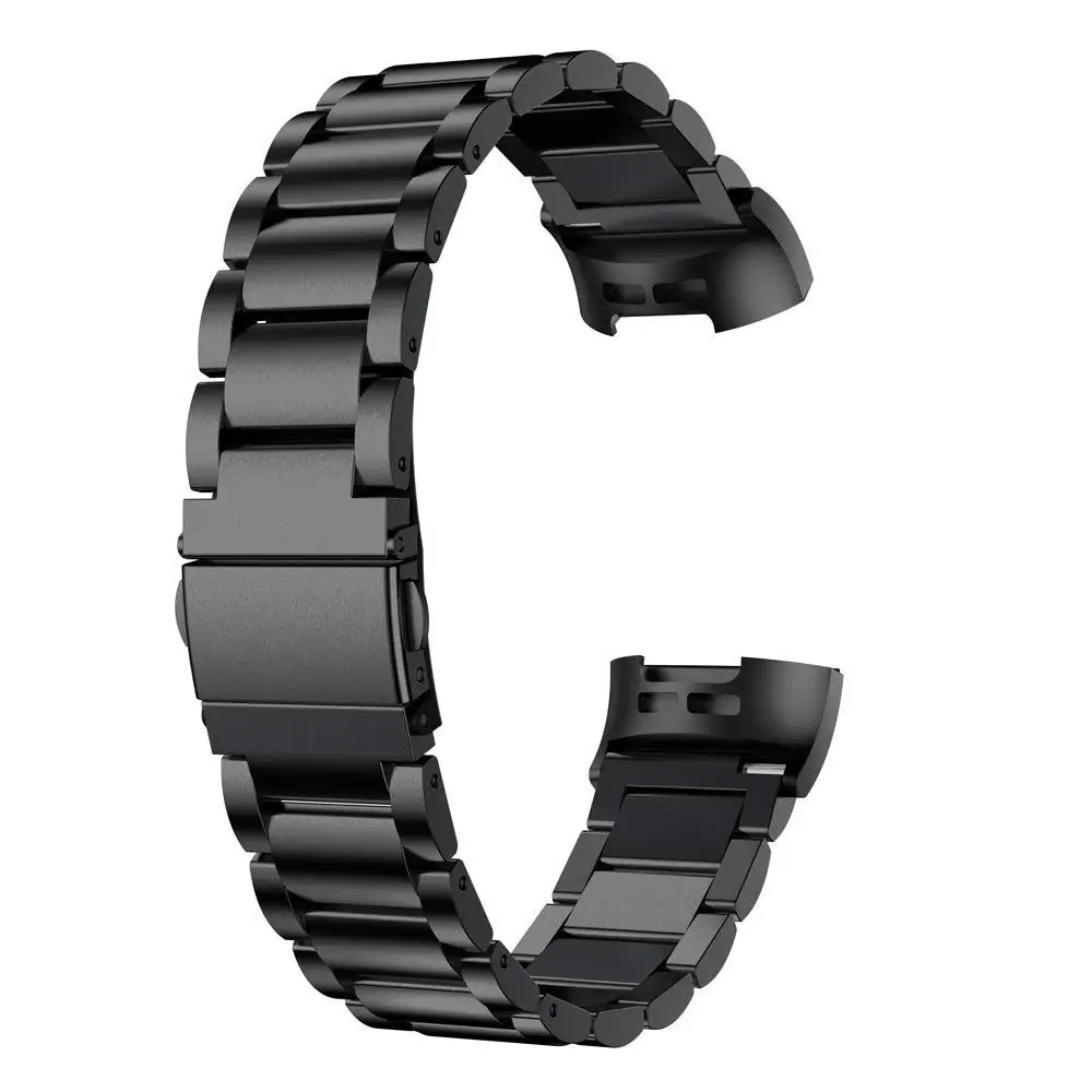Ремешок для часов Ktab для Fitbit Charge 3 премиум-класса из нержавеющей стали, металлический сменный ремешок для смарт-часов, ремешок для Fitbit Charge 3 - Цвет: Black
