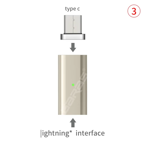 GARAS для iphone адаптер для type C/Micro USB Магнитный адаптер для iphone/Android 3в1 кабель для передачи данных конвертер для Micro USB/USB C - Цвет: 8Pin to type c