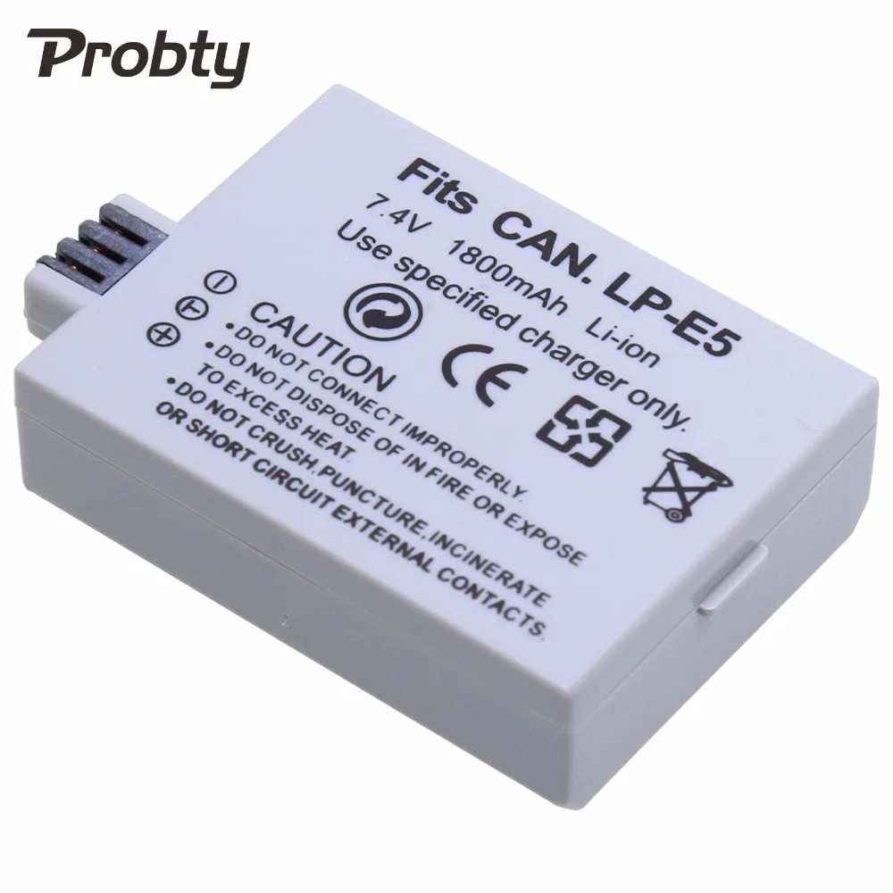 Аккумуляторная батарея Probty для камеры CANON 450D 500D 1000D KISS X2 X3 F Rebel XS XSi T1i, 1 шт.