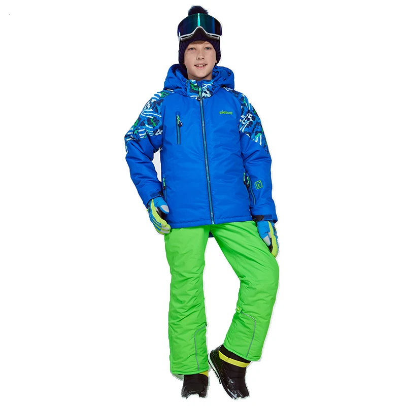 

2019 Winter Kids Ski Sport Suits for Boy Outdoor Warm Snowboard Ski Set Waterproof Jacket and Pants Thicken Boys Clothing