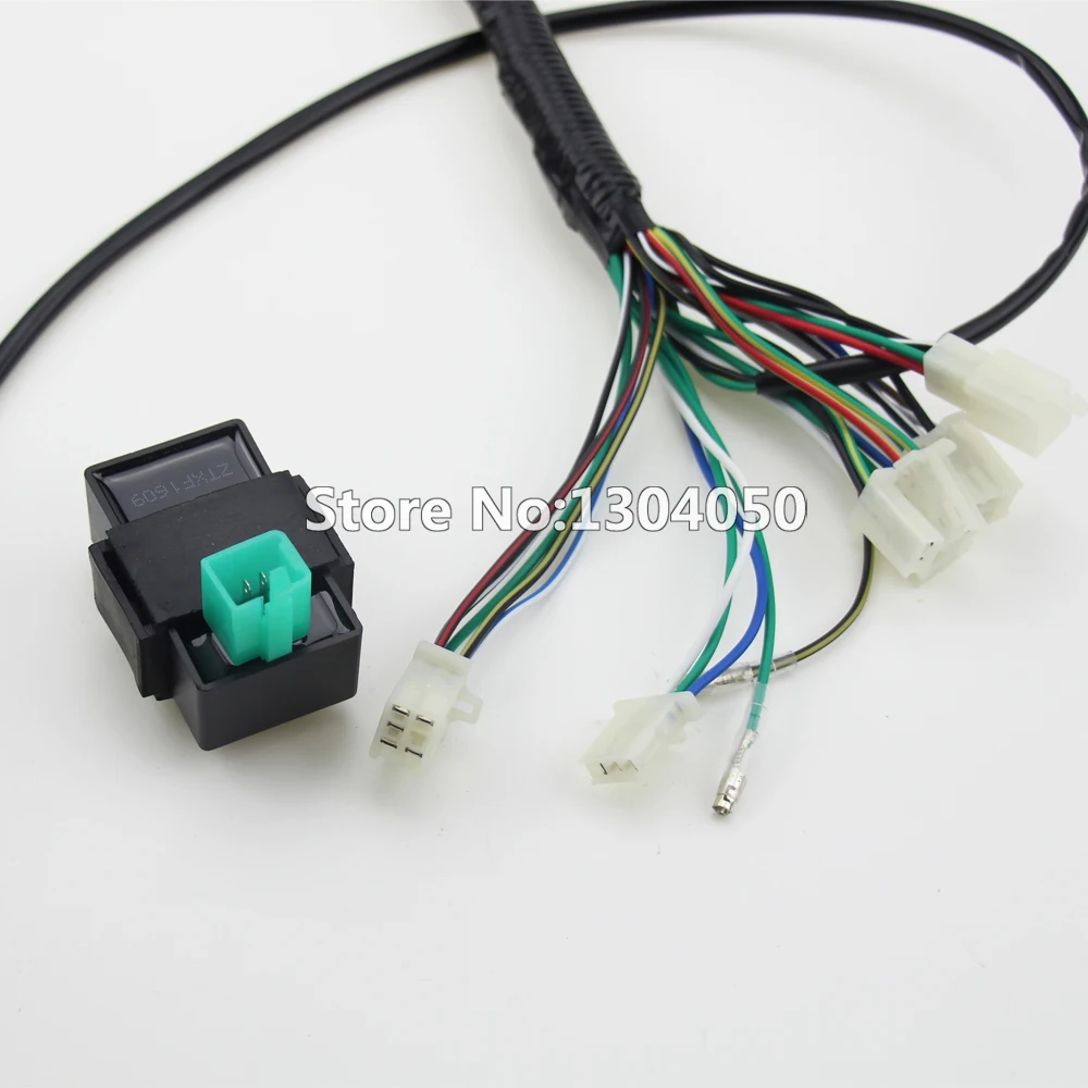 Полный Электрический жгут проводов CDI катушка зажигания Свеча 50cc 70cc 110cc 125cc ATV