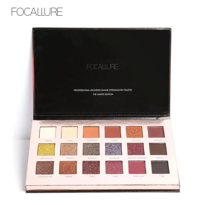 FOCALLURE матовые тени для век набор 18 Цвета Перламутровые Shimmer Макияж Палитра теней