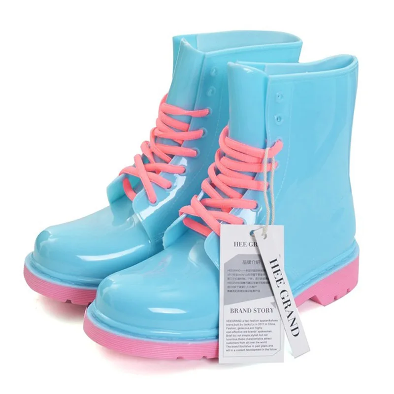 HEE GRAND/2017 непромокаемые сапоги ярких цветов женские ботильоны на платформе