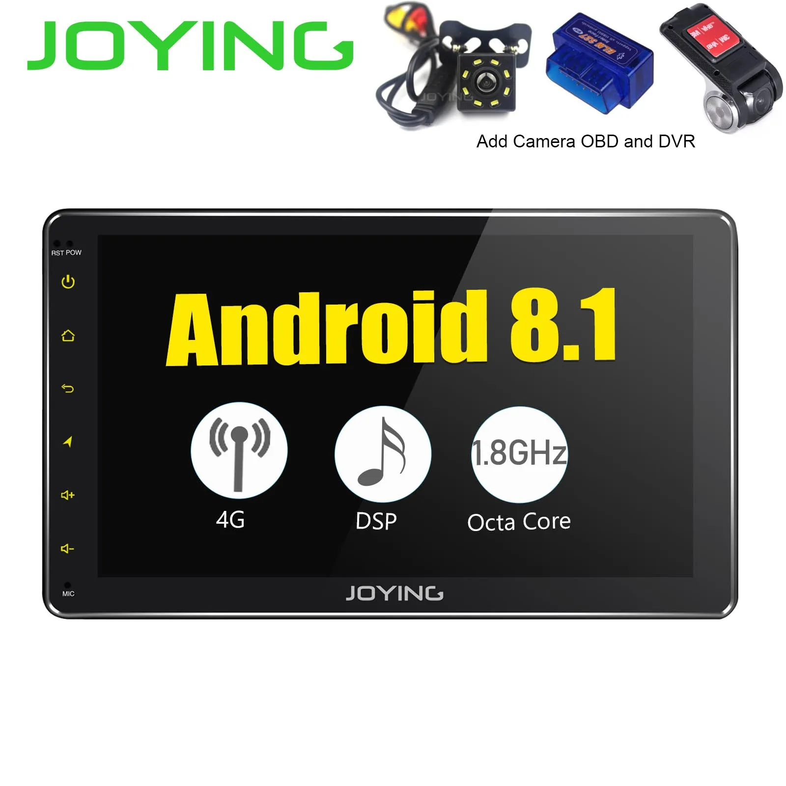 " двойной 2din головное устройство gps-навигация, dvd-плеер для Toyota Универсальный Android 8,1 автомобильный Радио стерео Встроенный 4G модем DSP Zlink - Цвет: Add Camera OBD DVR