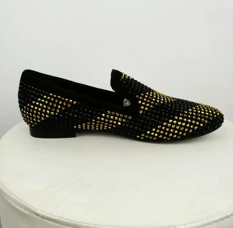 Hot Spring Autumn Brand Shoes Men Casual Crystal Loafers Slip On Round Toe Smoking Slippers Design Cozy Flats Male | Обувь