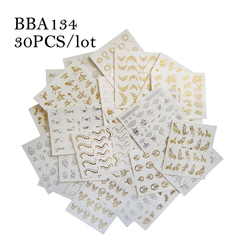 BBA134 Addfavor украшения для ногтей Амулеты Стразы ногти блестки, пластинки сушеные цветы 3D металлические цветочные наклейки для ногтей маникюра - Цвет: BBA134