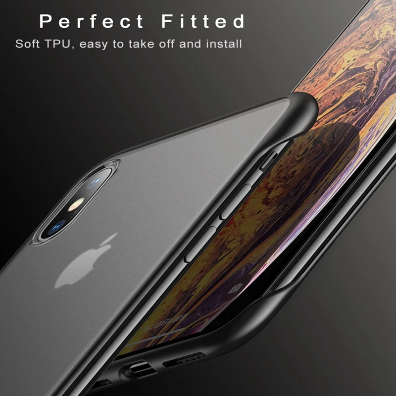 Бескаркасный Прозрачный матовый жесткий чехол для телефона iPhone 11 Pro 2019 7 6 6S 8 Plus