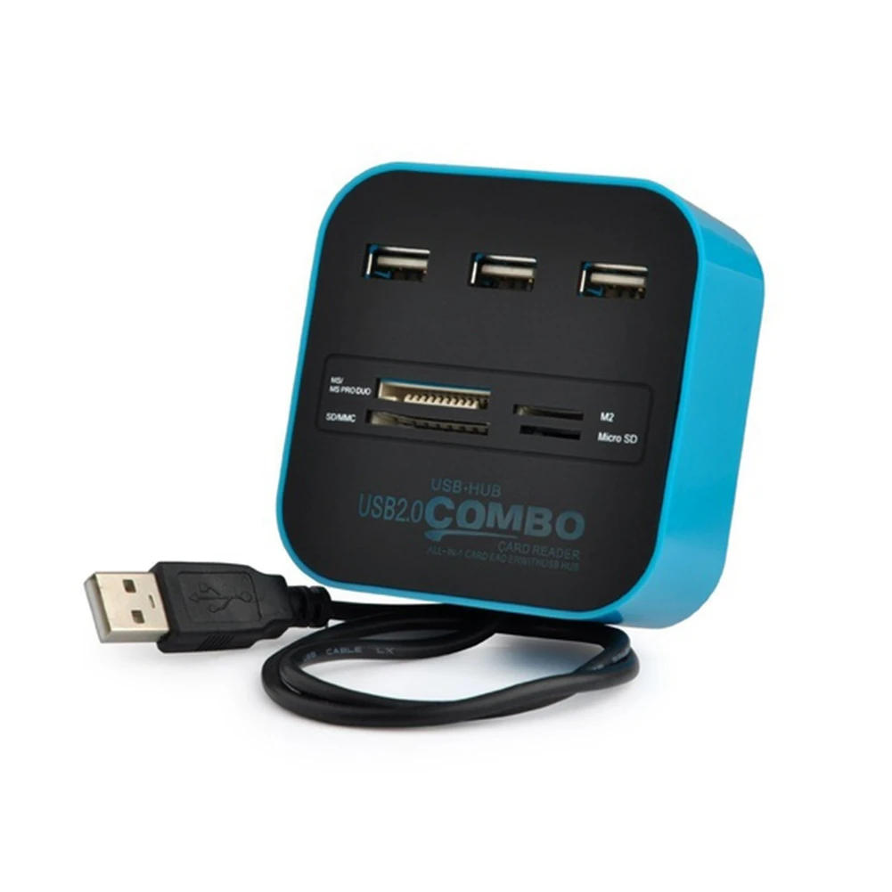 ABGN Горячая комбо многофункциональный USB2.0 кард ридер с хаб сплиттер SD