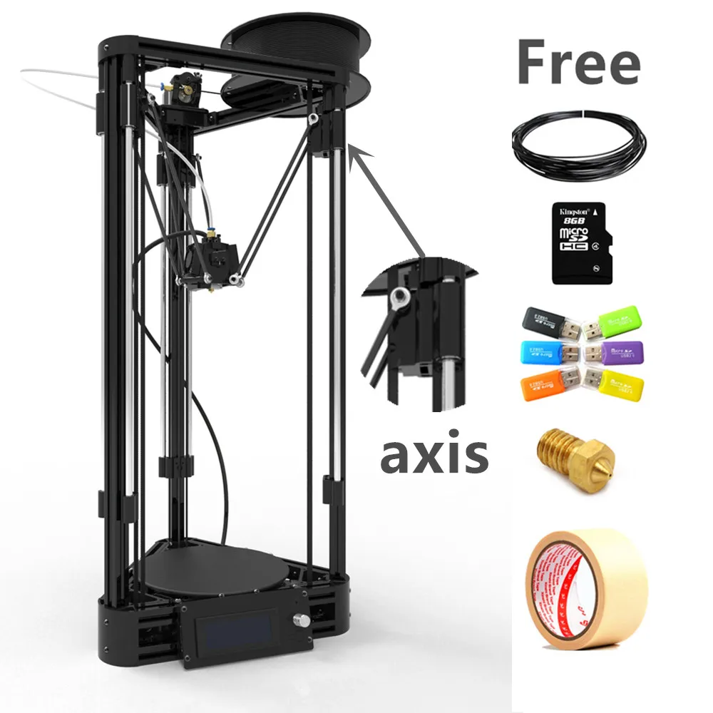 2017 3D Принтер автоматическое выравнивание Полный самосборки Дельта 3d-принтер