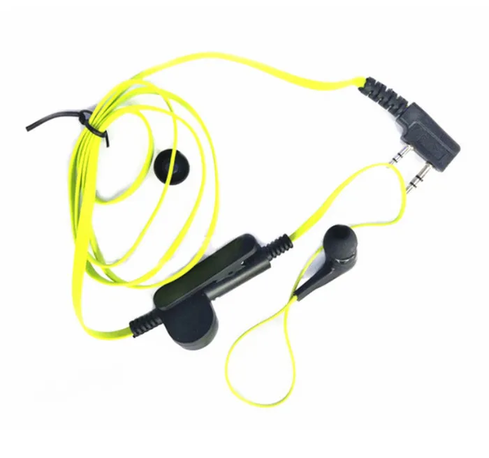5 piezas 2pin K Пуэрто ушной раковины ptt mic auriculares для портативный портативная рация baofeng