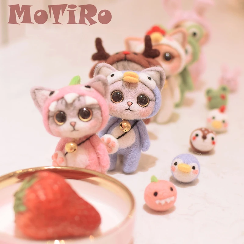 MoTiRo, войлочный материал, сделай сам посылка, мультяшный Кот, рисунок, шерсть, войлок, для начинающих с инструментами, учебник
