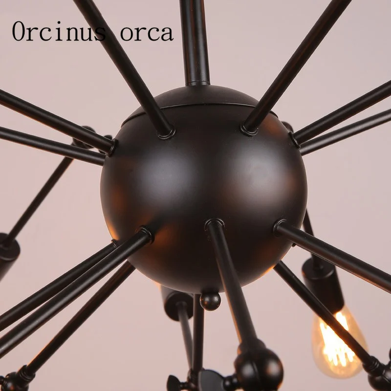 Comprare Vento Industriale Dell'annata Ragni Lampadari Bar Negozi Di Abbigliamento Soggiorno Nordic Personalità Creativa Lampadario In Ferro