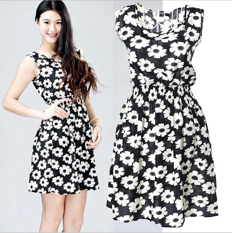 Женское шифоновое платье футляр с принтом без рукавов лето 2019|dress for|tank dressdress for women