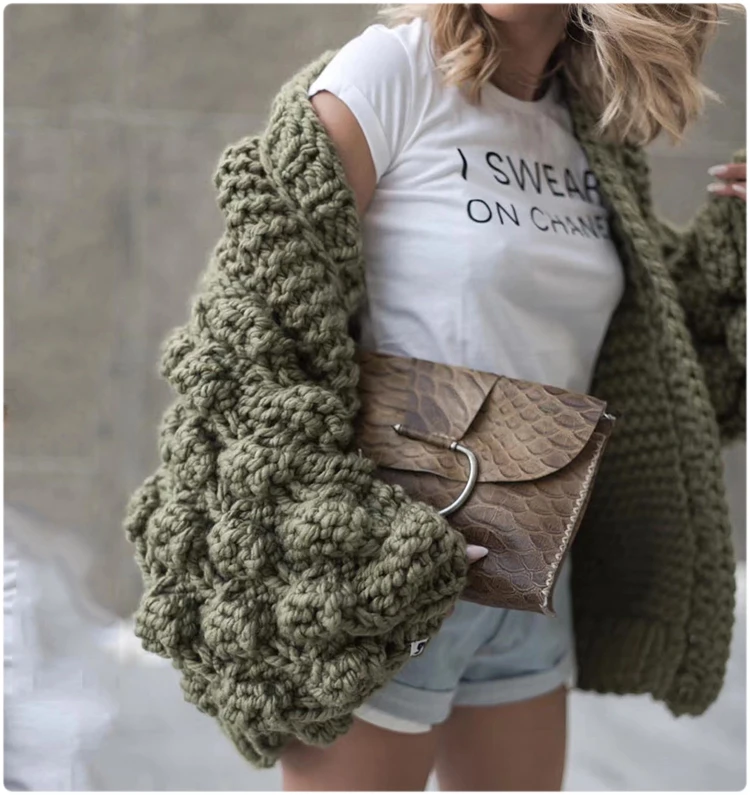 High End шикарный длинный женский кардиган с рукавами, однотонный розовый, черный, красный свитер знаменитости негабаритных женщин уличная кардиганы