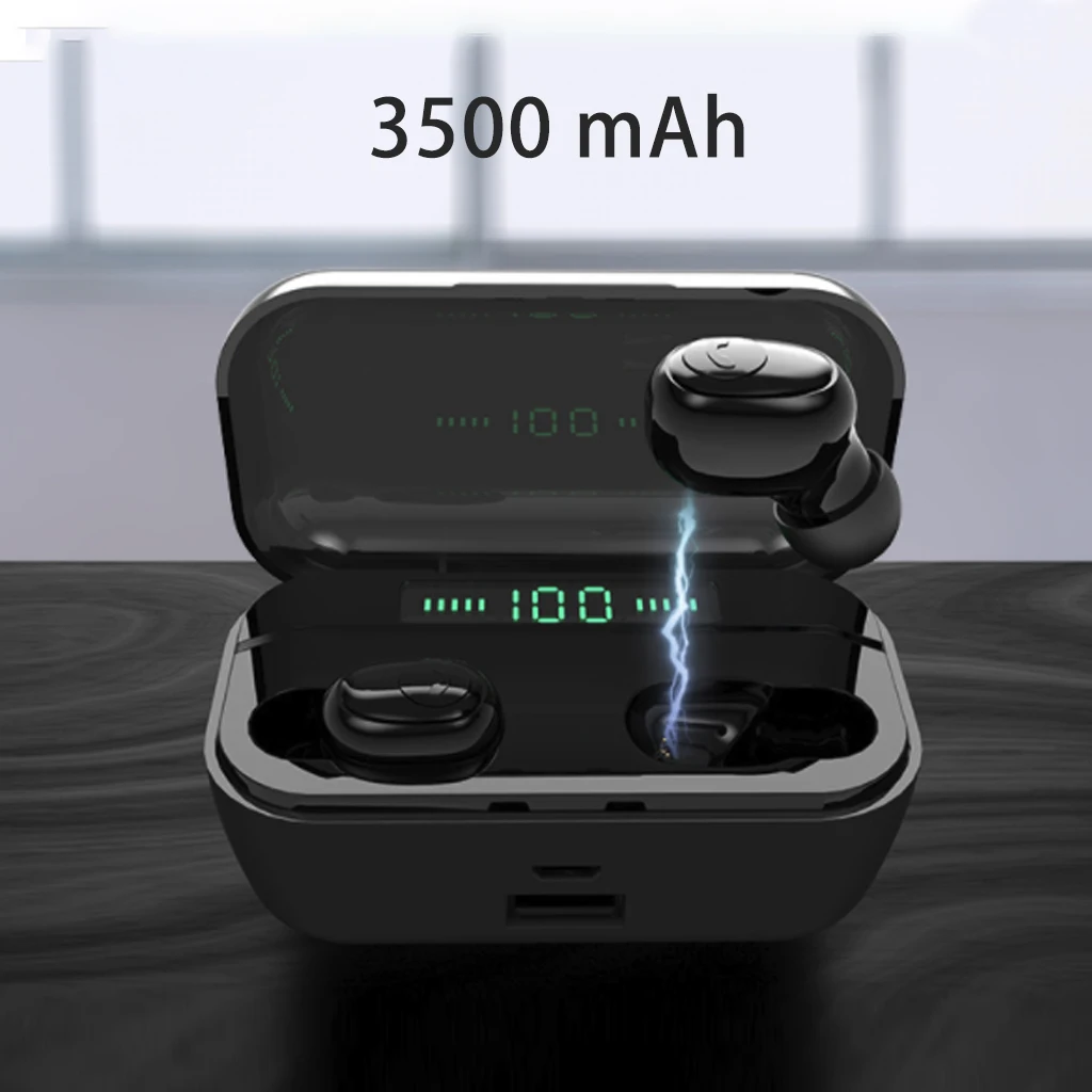 G6S TWS Bluetooth наушники 8D стерео Беспроводная Мини водонепроницаемая гарнитура с 3500 мАч светодиодный дисплей зарядная коробка Беспроводная зарядка