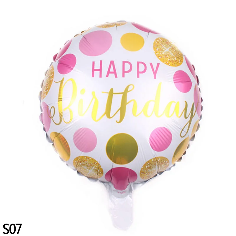 S07 18 дюймов Globos фольгированные шары «С Днем Рождения» детский душ надувные игрушки баллон из гелий круглый воздушный шар для детской вечеринки - Цвет: S07