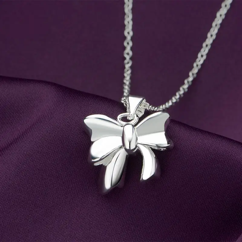 bow orecchini pendenti collane women dames zircon piedras pingente pendant blancos silver color lotes al por Dahu Rico necklaces | Украшения