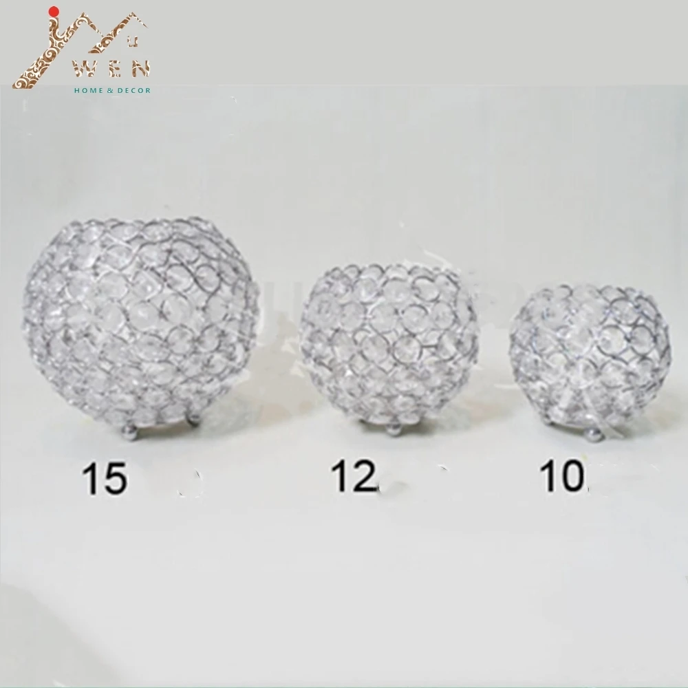 

Top rated 15cm diameter crystal ball candle holder 1 lot=20pcs wedding decoration centerpiece party event candelabras