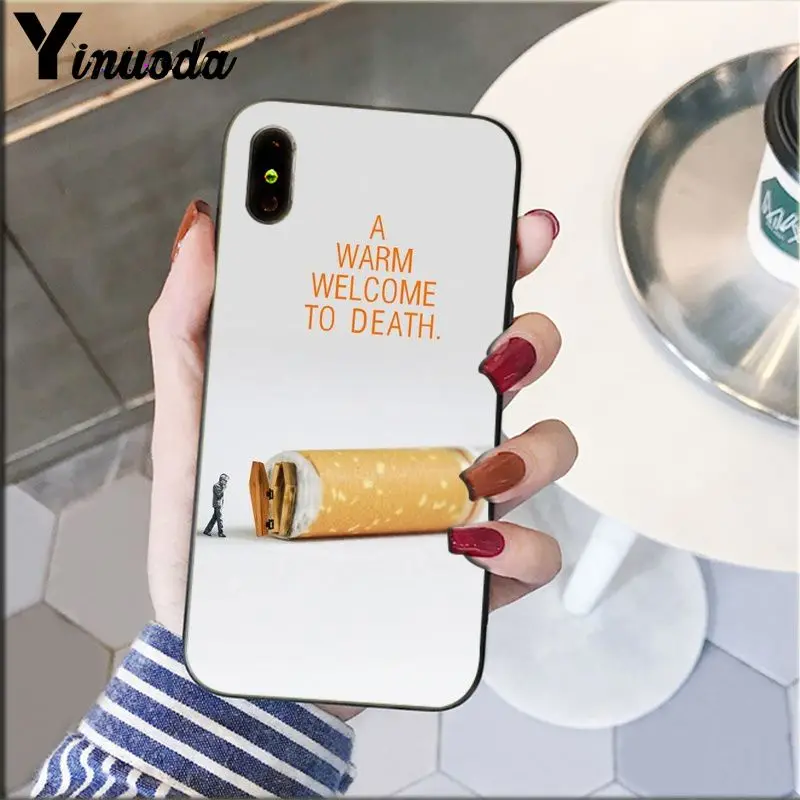 A9 Yinuoda сигарета Эстетическая Черная мягкая оболочка телефон чехол для iPhone 8 7 6 6S Plus 5 5S SE XR X XS MAX Coque Shell - Цвет: A9