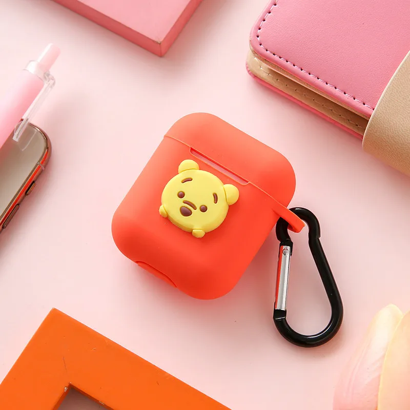 bear Miki Minnie Mike Sully Mike Daisy Bear Мягкий чехол для Airpods Bluetooth беспроводной чехол для наушников зарядная коробка мультяшная крышка - Цвет: bear