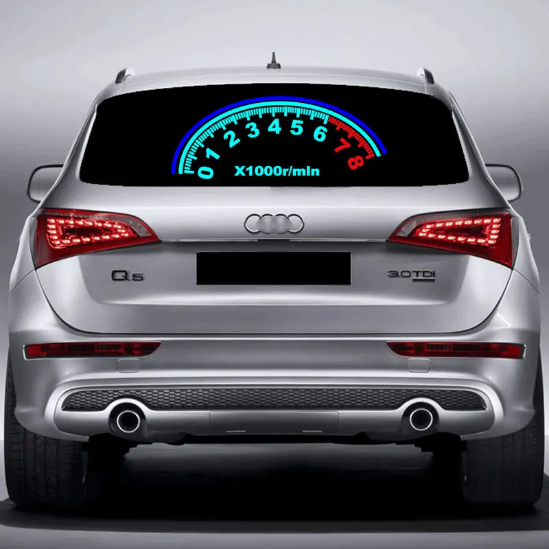 Speedometer Ice Blue 90*25 см Автомобильная музыкальная Ритмическая лампа, автомобильная мигающая наклейка, музыкальный эквалайзер на лобовое стекло автомобиля, светодиодная звуковая активация, EL лист, клеевые наклейки - Испускаемый цвет: Speedometer Ice Blue