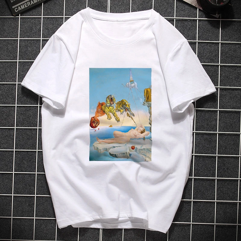 Salvadore Dali Tumblr футболка Женская Хлопок Harajuku Эстетическая 2019 короткий рукав