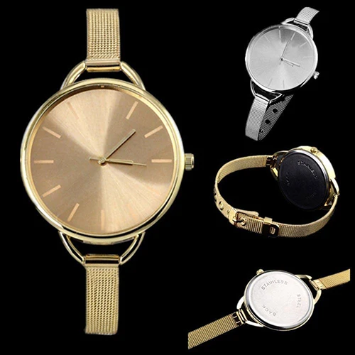 

Women's Fashion Casual Simple Round Dial Thin Metal Mesh Band Quartz Wrist Watch
