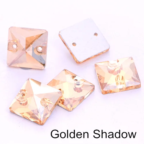 Golden Shadow Квадратный цветной пришить стразы искрящегося цвета Кристалл aб для шитья стразы много Цвета стразы пришивные стразы для свадебное платье B3807 - Цвет: Golden Shadow