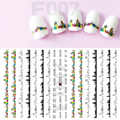 Наклейки для ногтей, F001-F023, самоклеющиеся наклейки для ногтей, Серия s F, наклейки для ногтей, Самоклеящиеся украшения, пресс для ногтей, маникюр, NBF - Цвет: F007