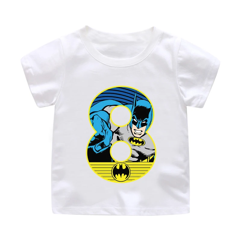 ZSIIBO Kids T-shirt Boys Costume Children Clothes Batman Cartoon Print Summer Short sleeve tees Girls birthday CX6L141 | Детская одежда