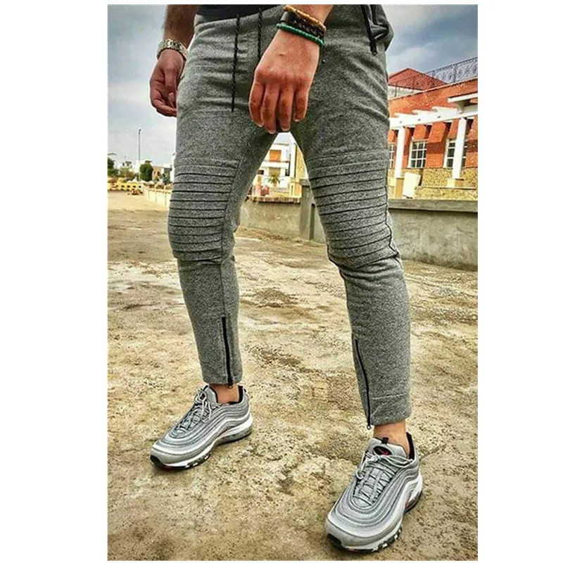 2018 летние новые модные тонкие брюки с вырезами мужские повседневные штаны для