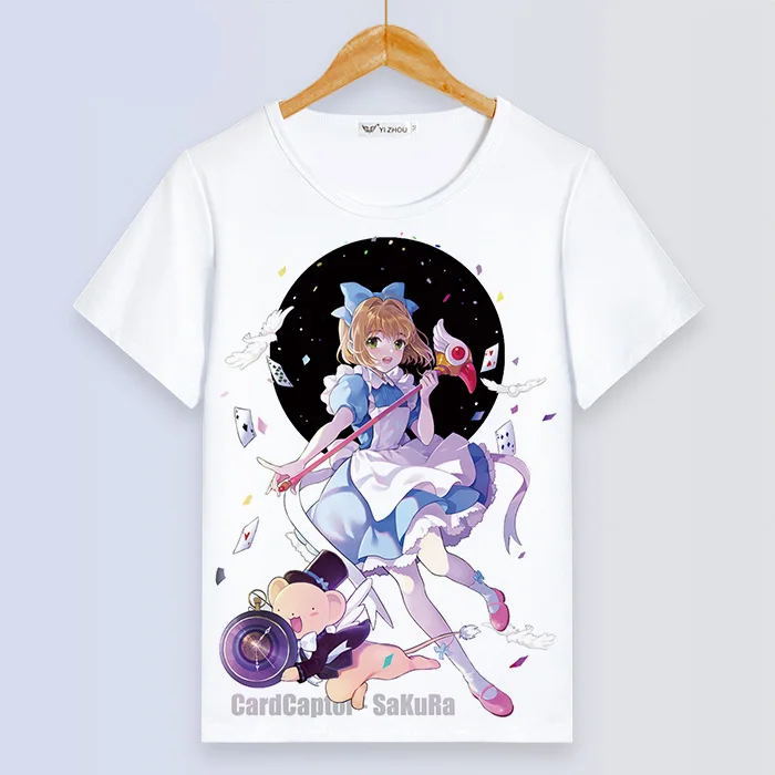 Cardcaptor Sakura, женская футболка Kawaii, короткий рукав, летняя, Femme, футболка, Harajuku, свободные топы, пара, одежда для девочек, милые пальто