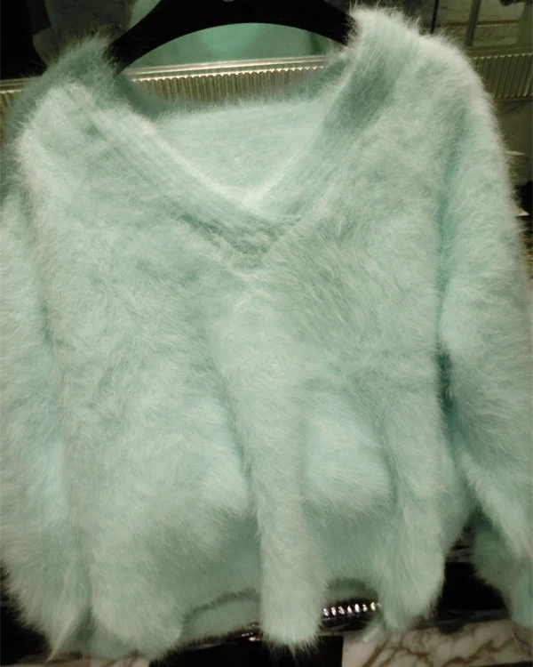 Новинка 2021 Женский кашемировый свитер из норки толстый теплый мягкий пушистый