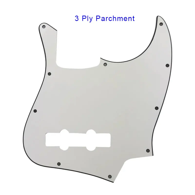 3 ply parchment Pleroo гитара деталей pickguards Стандартный 10 отверстий 4 строки костюм для fender Jazz Bass Стиль JB накладку к царапинам плиты - Цвет: 3 ply parchment