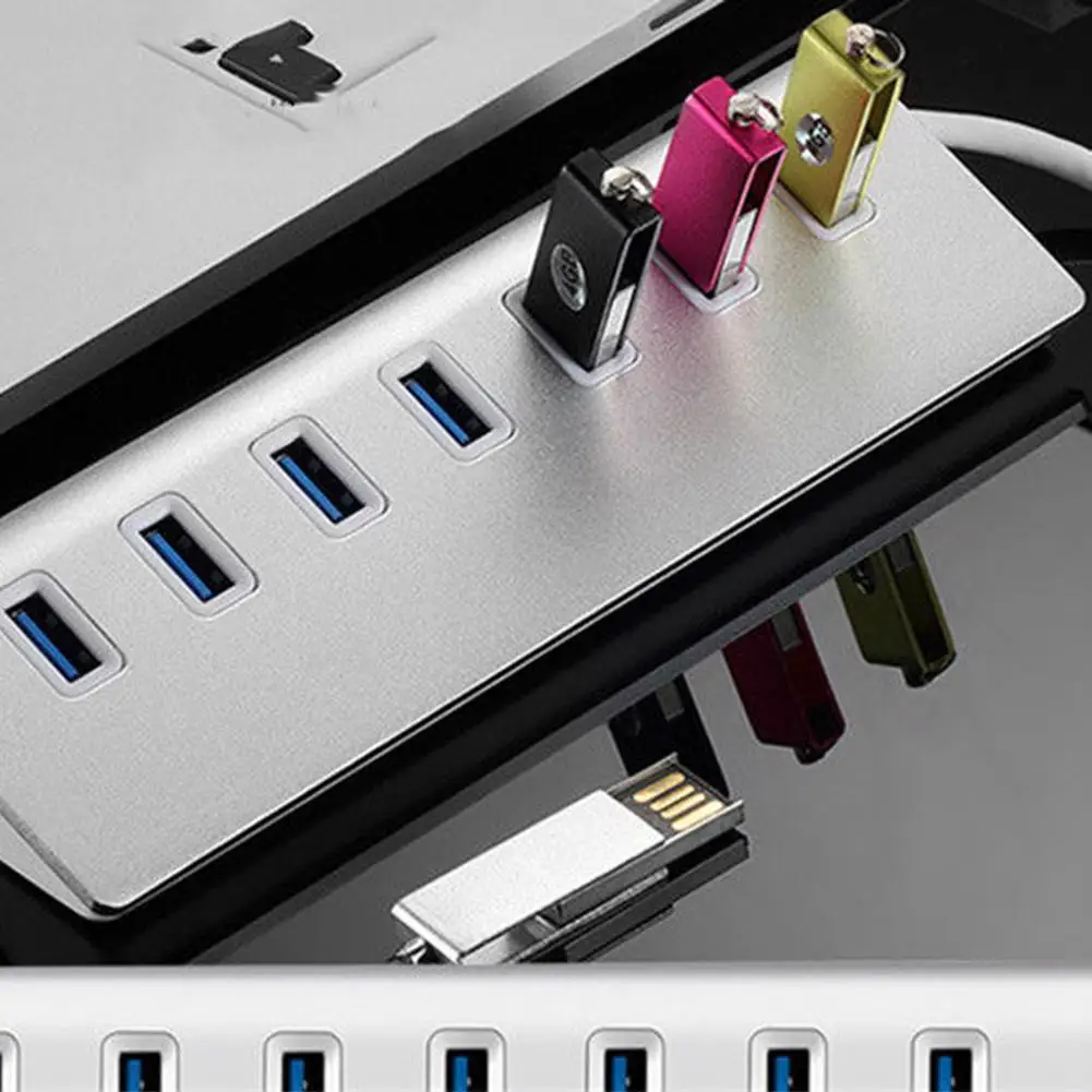 Высокая скорость 5 Гбит/с 7 портов алюминиевый USB 3 0 концентратор для ПК ноутбука Mac