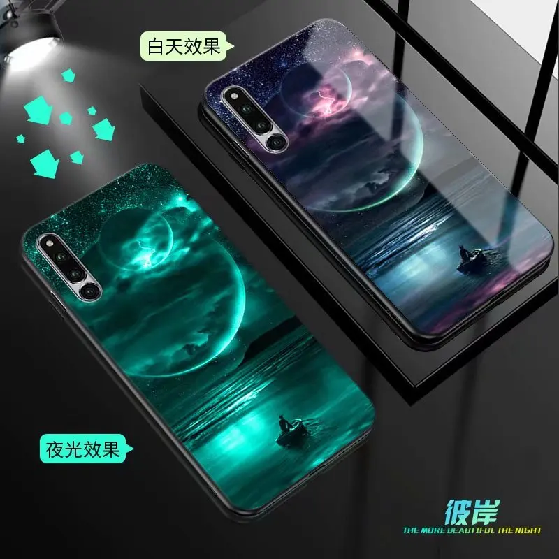 Для huawei honor Magic 2 чехол Роскошный светящийся Узор Жесткий закаленное стекло защитный чехол на заднюю панель для honor magic2 оболочка