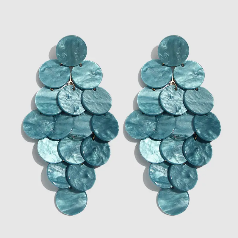 4388 JUST FEEL Boho, Цветные Висячие серьги из натурального камня для женщин, вечерние панковские этнические серьги с подвеской, свадебные ювелирные изделия - Окраска металла: 4388