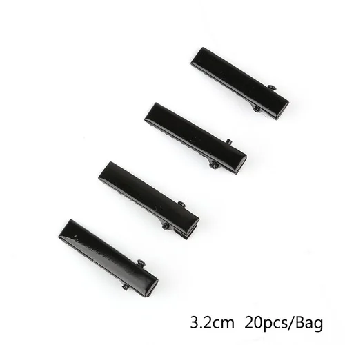 32mm Black Высокое качество 20 шт./пакет щипцы для завивки волос украшения с соской папку прямая волны Заколки база для заколка для волос в виде лап, фурнитура для изготовления украшений - Окраска металла: 32mm Black