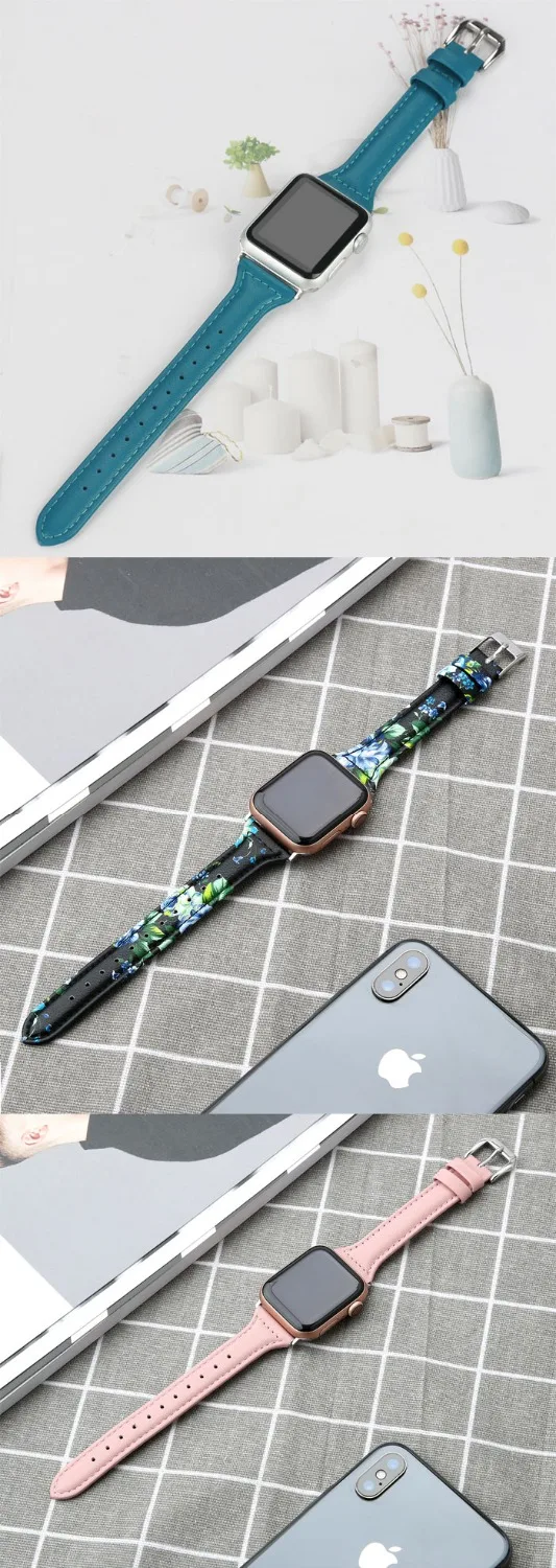 Ремешок для apple watch band 44 мм, 42 мм, 38 мм, 40 мм кожаный браслет, ремешок для наручных часов iwatch, ремешок series 5/4/3/2/1 ремешок на запястье