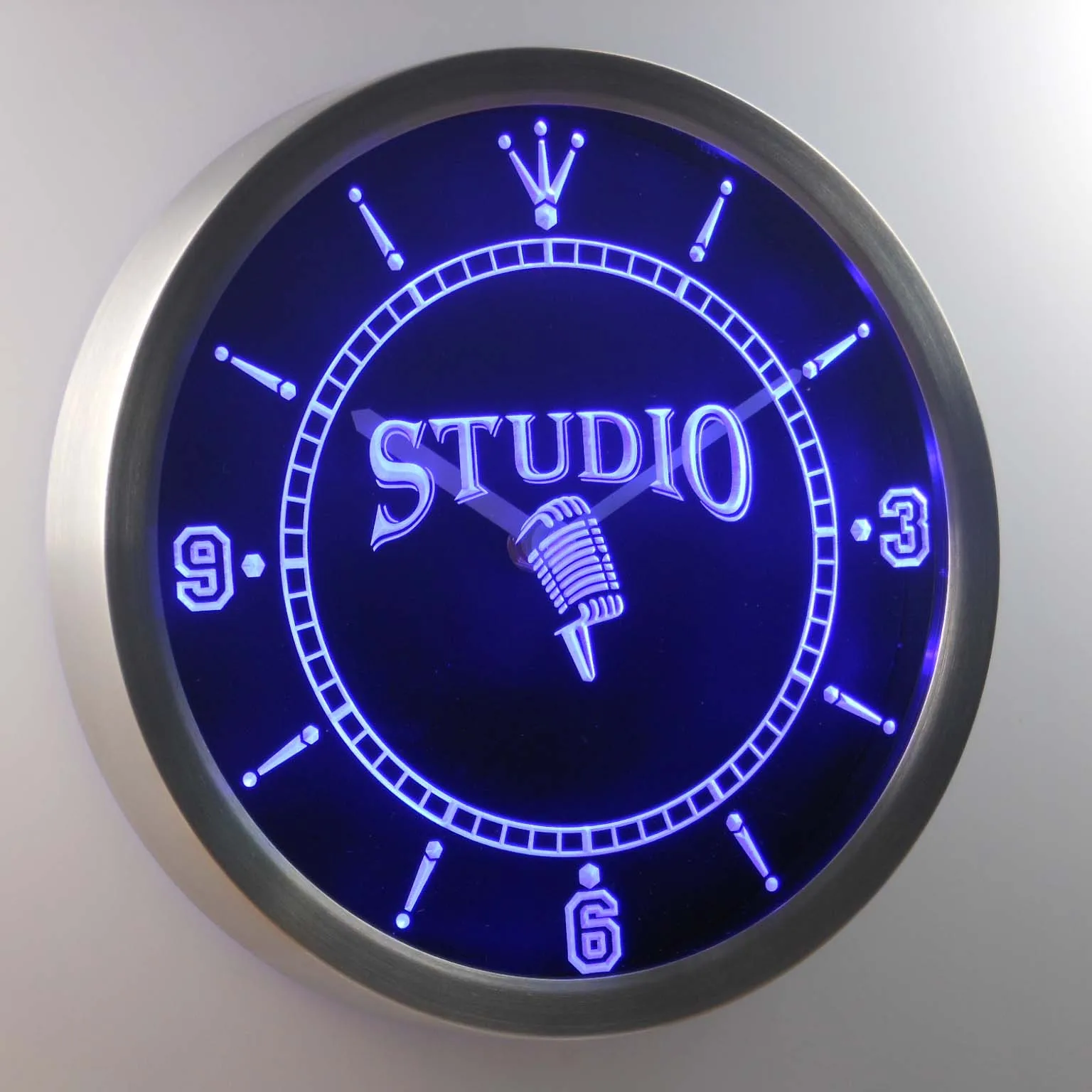 

nc0349 Studio On the Air Microphone Neon Light Signs LED Wall Clock