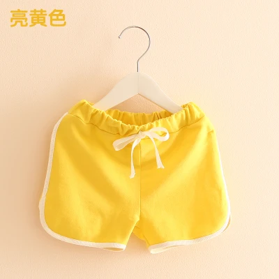 w yellow Летние детские шорты, хлопковые плавки для мальчиков, яркие цвета, пляжные шорты для девочек, детские шорты, одежда - Цвет: w yellow