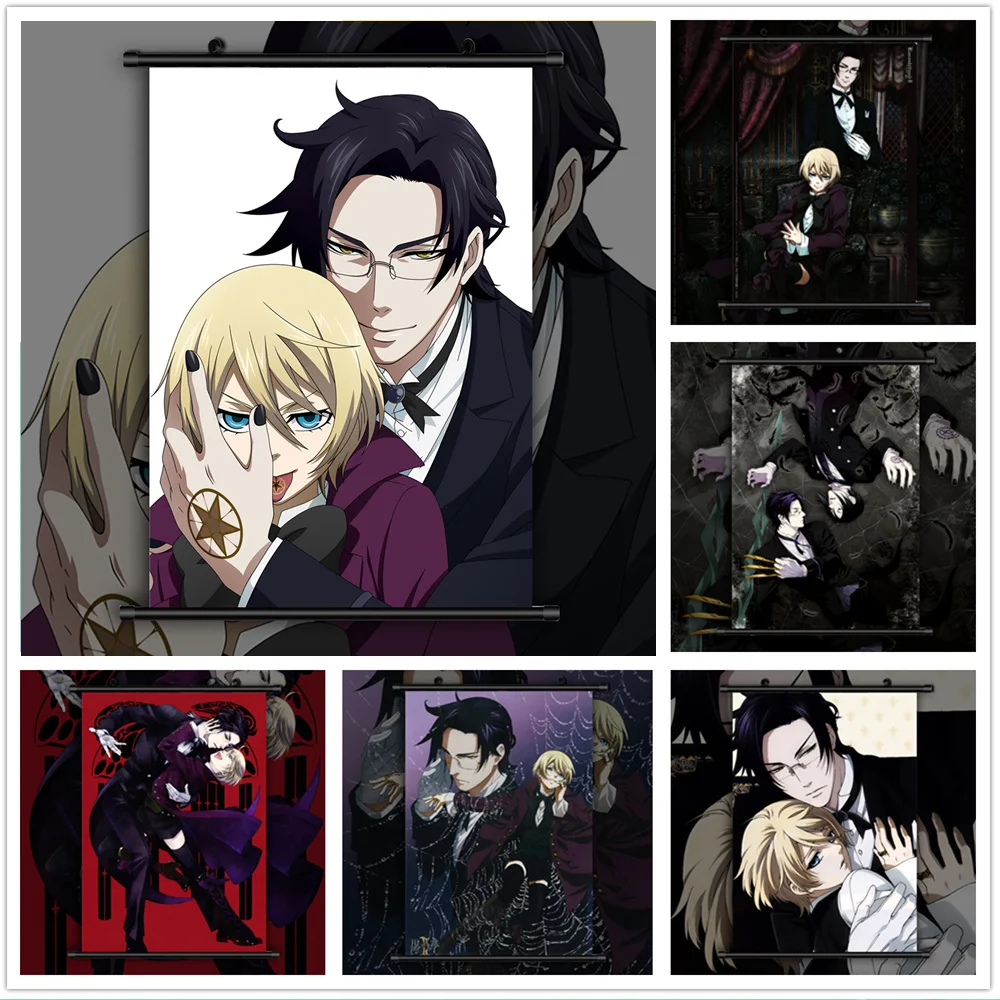 Черный Дворецкий Alois Trancy x Faustus Клода Аниме Манга настенный плакат прокрутка