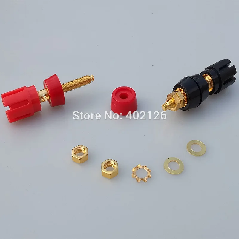 Позолоченный медный адаптер 2 шт большой усилитель тока аудиотерминал 4 мм банан