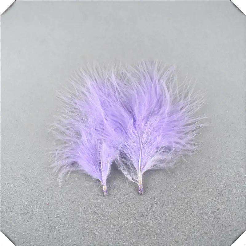 Light Purple Новые 20 шт 10-16 см пушистые перья индейки Марабу DIY свадебное платье украшения аксессуары Шлейфы и перья для рукоделия - Цвет: Light Purple