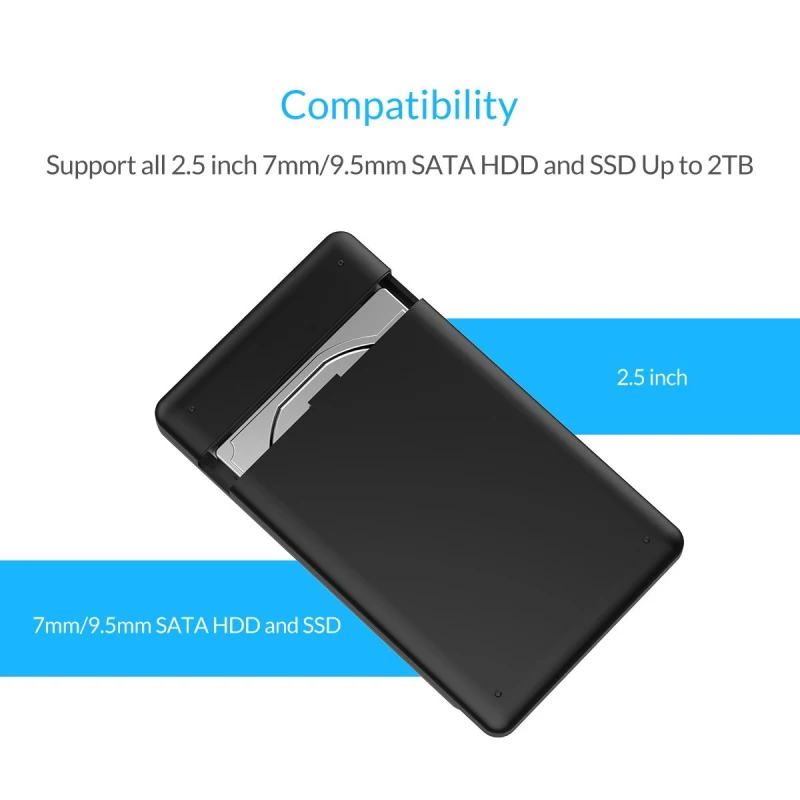 Корпус для жесткого диска ORICO 2599US3 Sata к USB 3 0 HDD Case Tool Free 7 мм/9 5 мм 2 дюйма и SSD до ТБ