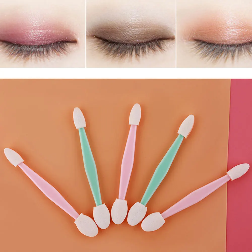 6 шт./компл. одноразовые Двухсторонние Тени для век Кисть Губка с наконечником