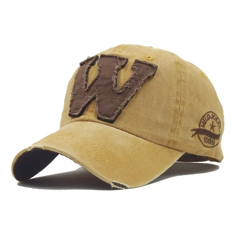 [SOTT] Summer W Letter Baseball Cap For Men Women Washed Vintage Bone Trucker Casual Snapback Hats Dad Hat B-0109 | Аксессуары для