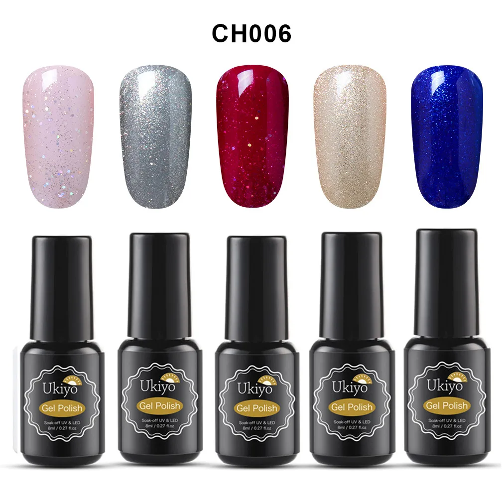 CH006 Ukiyo 5 шт./лот Soak Off лак для ногтей чистый цвет Гибридный гель лак для ногтей, маникюр Дизайн Полупостоянный маникюрные трафареты лак - Цвет: CH006