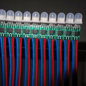 Вход 12 В постоянного тока WS2811, адресный пиксельный светильник; Не водонепроницаемый; Расстояние между проводами 10 см; 50 шт. строка; Полноцветный RGB; Круглый тип